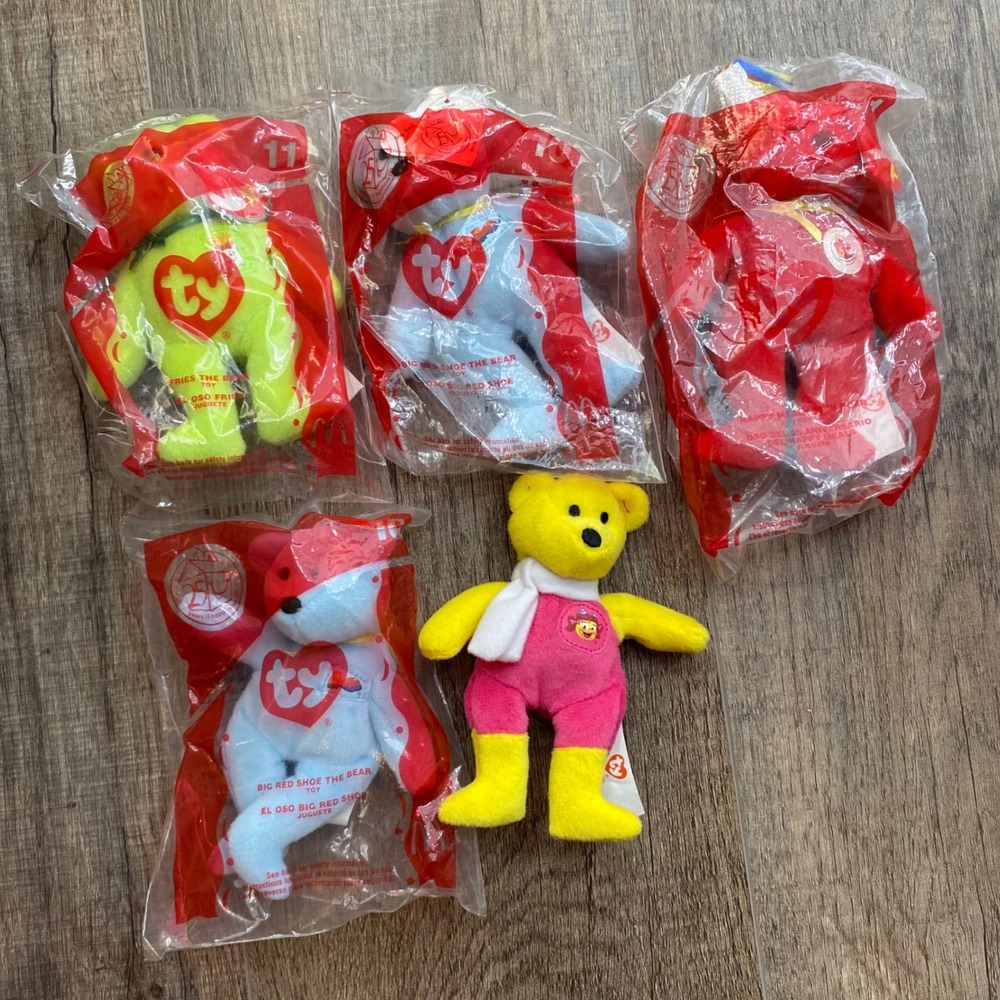 Ty‎ McDonald's 25th Anniversary Teenie Beanie Babies Lot of 5 Bears 2004 Sealed
